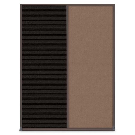 United Visual Products Single Door Radius Plus Corkboard, 24"X UV8001PLUS-BLACK-APRICOT